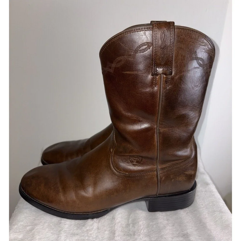 Ariat Men's 12 EE Heritage Roper Western Boots Round Toe, Distressed Brown